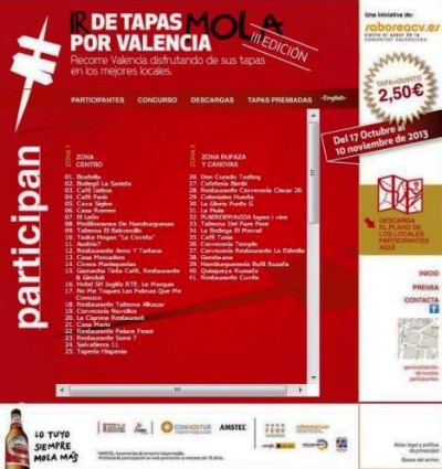 Terza edizione dell'Ir de Tapas por Valencia Mola