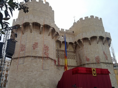 Torre de Serranos allestite durante la Crida