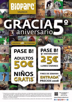 quinto anniversario del Bioparc