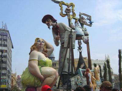 Fallas in Plaza de l'Ayuntamiento